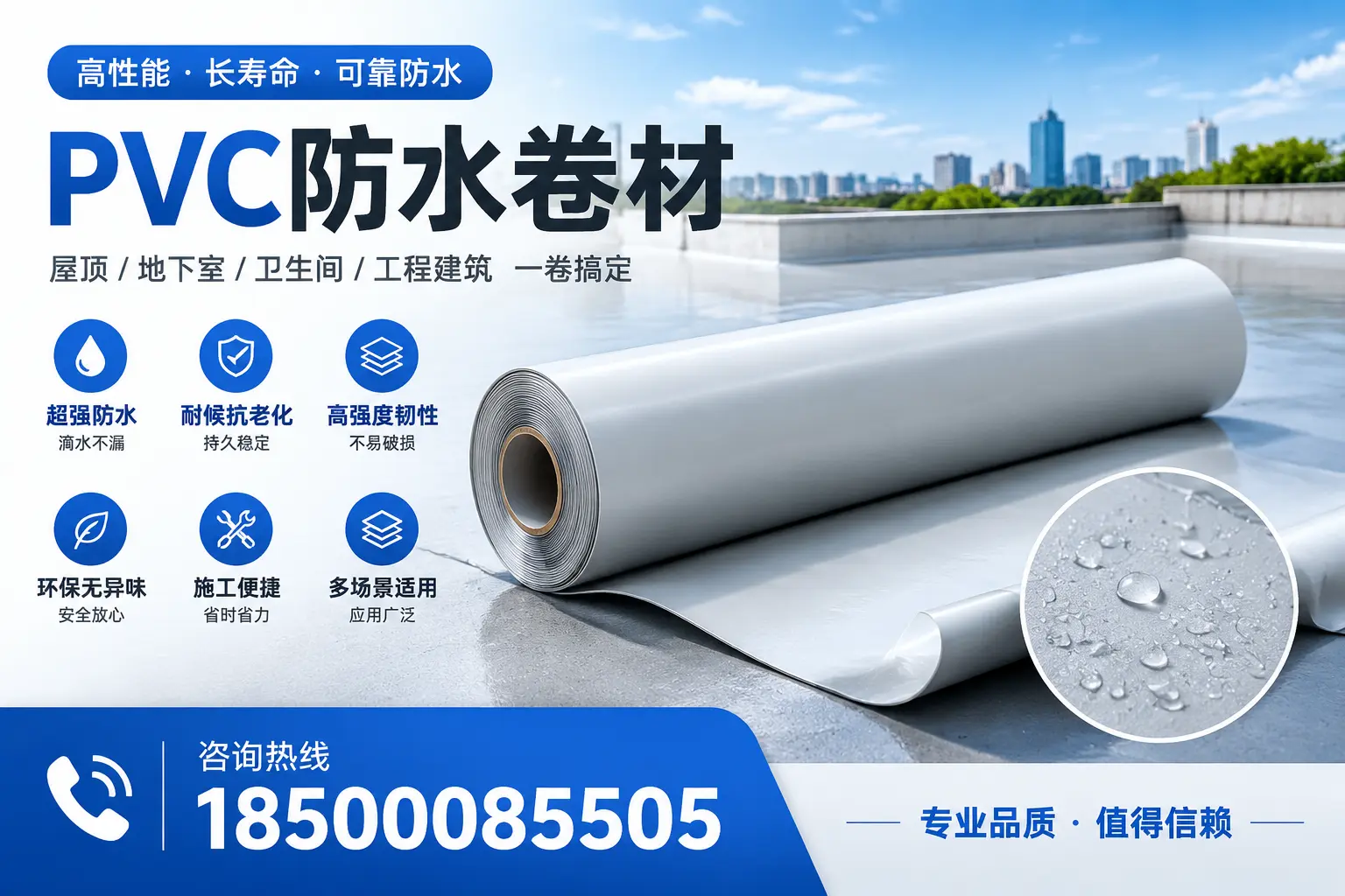 PVC防水卷材的防水效果评测，适合毕节的科学依据